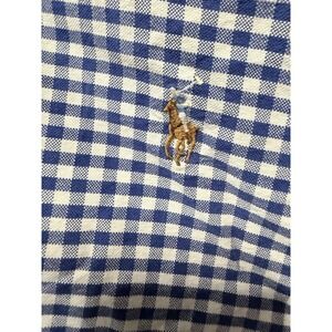 Ralph Lauren Mens Shirt M Blue White Gingham Plaid Long Sleeve Button Down